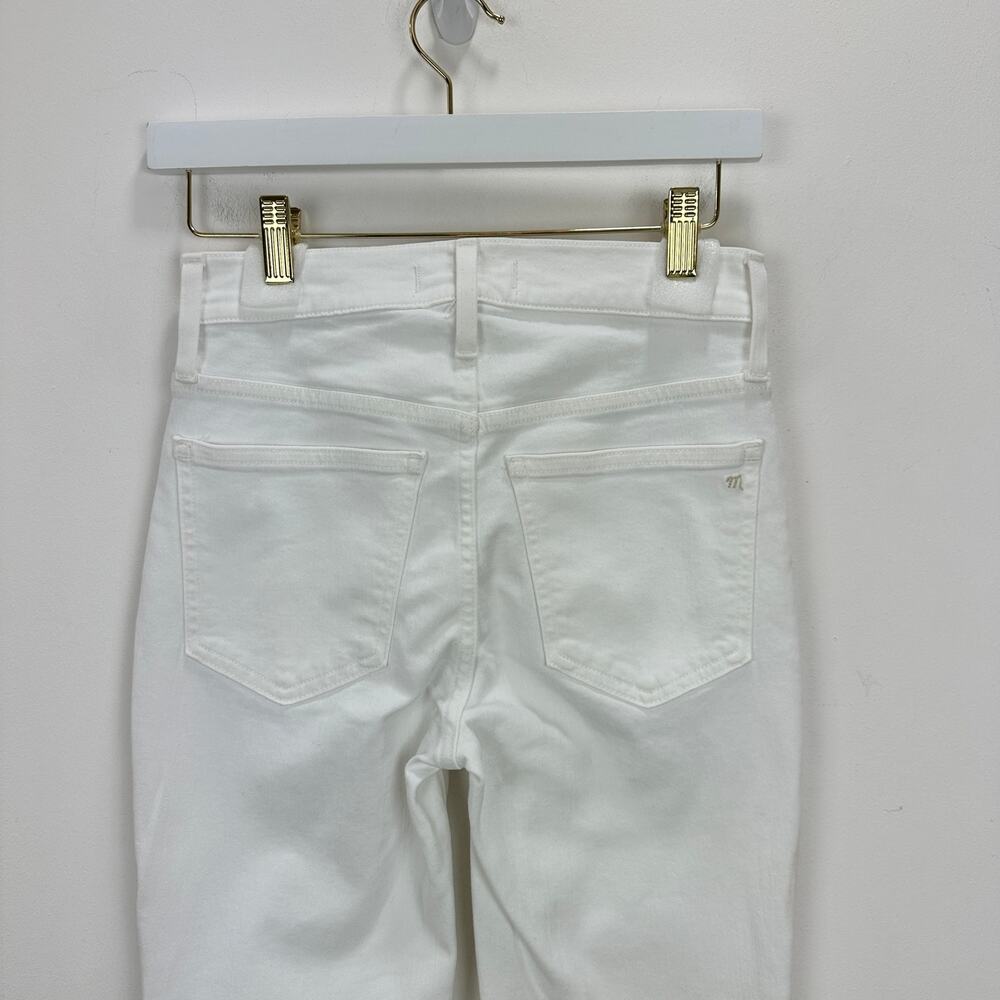 Madewell Kick Out Crop Jeans Pure White Stretch Mid Rise Flare NI961 US 24 NWT - Picture 11 of 14